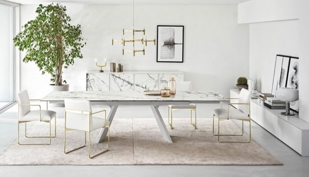 Calligaris Icaro design tafel met blad in hout of keramiek - 6